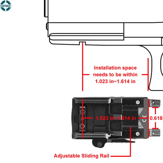 Baldr Mini 600 Lumens Green Laser & Baldr RL Mini Red Laser Combo LED Tactical L
